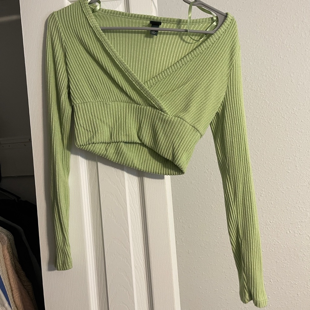 Cropped long sleeve going out shirt